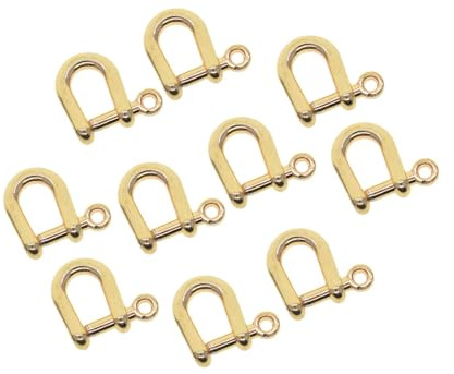 SERUCARY 10 Fibbie, Perni a Vite, Elementi di Fissaggio, Chiave per Grillo, Clip per Braccialetti a Catena, Anelli a D per Lavori Artigianali, Ciotola, Oro chiaro