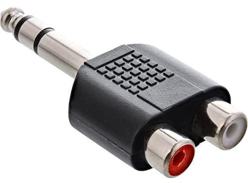InLine 99323 - Adaptador de audio (conector jack de 6,3 mm a 2 conectores RCA, estéreo)