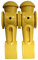 Tornado Foosball counterbalanced Yellow Foosball Men by tornado