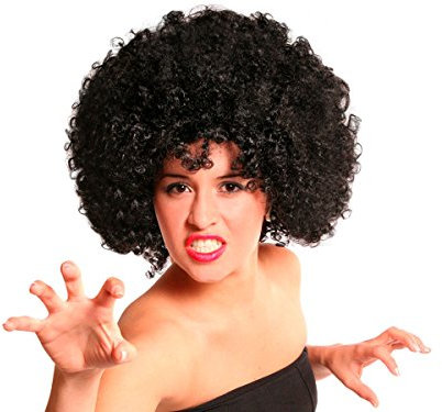 Alsino Afro Perücke Locken Karneval Fasching, elastisches Haarnetz, Einheitsgröße - volle Lockenpracht
