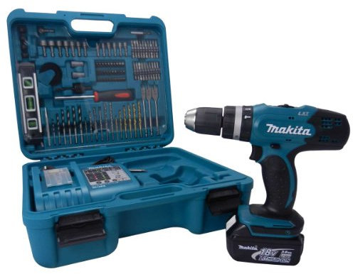 Makita BHP 453 RFTK LXT 18V Li-ion Combi Drill Complete with 1-Battery/ Heavy Duty Kitbox and Accessory Set