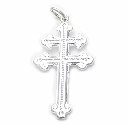Lothringen Kreuz Sterling Silber Charm-Anhänger .925 x 1 Kreuze