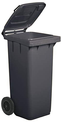 Mobil Plastic Bidon en HDPE Utilisation : Extérieur 120 Lt-T 48 L x 55 m x 93 H cm-Poids : 9,2 Kg Gris