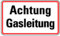 LEMAX® Hinweisschild, Achtung Gasleitung, 120x200mm Alu geprägt 0 200x120mm