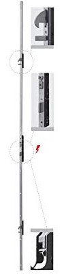 ISEO Schloss Art. 72G5013528 Elektrische Perform Multipunkt Eingang 35 zum Einstecken. Frontplatte 2300 x 24 x 3 aus Edelstahl E35