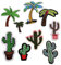 Ximkee (Pack of 9)Tropical Scenes Embroidered Sew Iron on Patches Appliques Coconut Tree Cactus Multi
