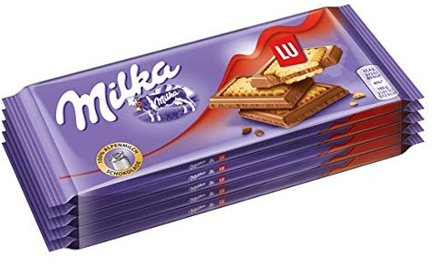 Milka Alpenmilch Schokolade & LU Kekse - Zartschmelzende Schokoladentafel mit Keksen - 20 x 87g