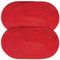 CAIT CHAPMAN HOME COLLECTION Platzdeckchen, oval, geflochten, Polypropylen, Kunststoff, Rot, 4 Stück