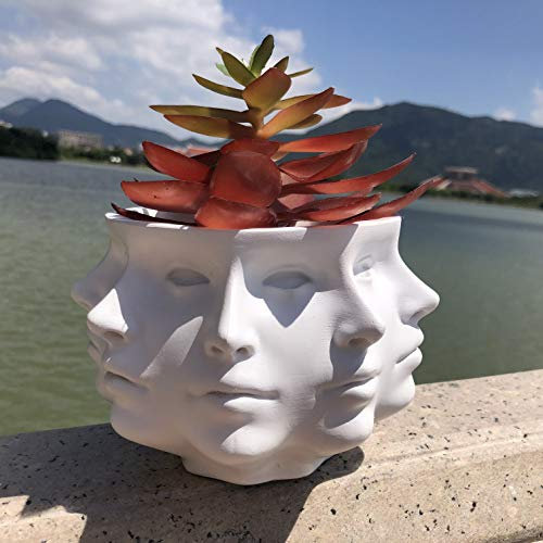 Multi-Face Sukkulenten-Pflanzgefäß, Vase, kleines Gesicht, Kopfvase, Heimdekoration, Sukkulenten, Kaktus, Zimmerpflanztopf