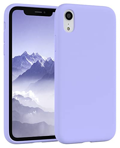 EAZY CASE custodia per cellulare in silicone premium compatibile con iPhone XR con protezione della fotocamera e rivestimento interno custodia protettiva bumper in Viola chiaro