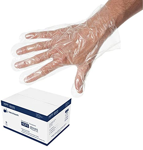 HeroTouch, Lot de 10 000 gants jetables (5000 paires) de 10 mm d'épaisseur de haute qualité taille L gauche droite 24,5 x 26,5 cm pour usage quotidien domestique boutique, salon de coiffure, cuisine
