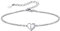 Alphabets L Initialen Armbäder mit Herz Anhänger S925 Silber Damen Fußkettchen mit Alphabets Initialen Kettenanhänger für Frauen Mädchen 16cm + 5cm