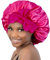 BONNET QUEEN Silk Bonnet for Sleeping for Curly Hair, Satin Bonnet Hair Wrap for Women & Men, Adjustable Silk Scarf Night Cap with Tie Band, Hot Pink