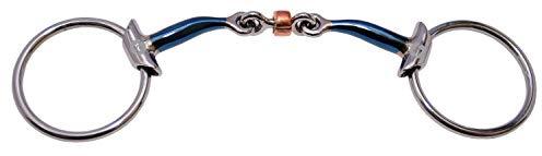 Blue Sweet Iron Wing Loose Ring Snaffle Bit with Copper Roller (6)