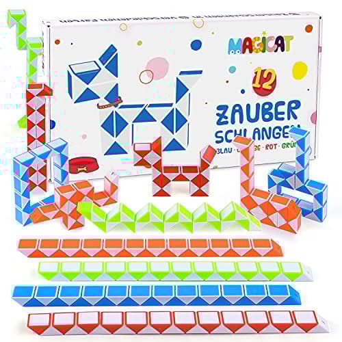 Magicat Premium Magic Snake Set, 12 magische Schlangen je 24 Blöcke I perfektes Mitgebsel Kindergeburtstag, Gastgeschenke, Mitbringsel, Party, Give Aways, Spielzeug Junge u. Mädchen, Pinata Füllung