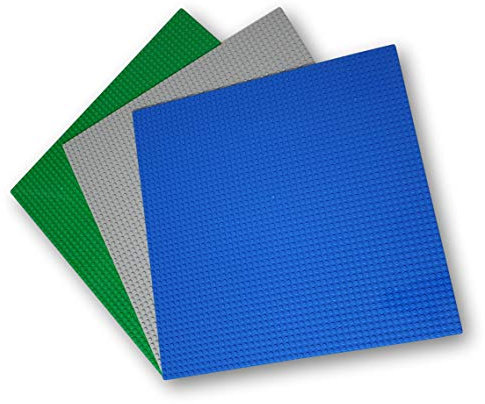 WANGE Placa Base clásica para Bloques de construcción. Compatible con Las Principales Marcas. 3 Placas 40 x 40 cm., 50 x 50 Puntos