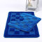 Night Zone Squares 2 Piece Bath Mat & Pedestal Set Non Slip Extra Absorbent Bathroom Toilet Rug Bath Mats Set (Royal Blue)