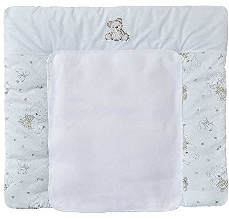 Baby Delux Wickelauflage 70x75 cm weiche Wickelunterlage Wickeltischauflage mit Frotteeauflage wasserdicht waschbar (Cute Teddy)