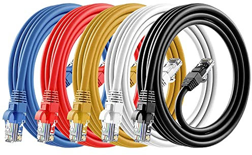 ANLINK Cat6 Ethernet Cable - 6ft (1.8M) 5-Pack Multi-Color, Cat6 RJ45, LAN, 24AWG UTP, Network, Patch, Internet Cable - (6 feet, 5 Pack)