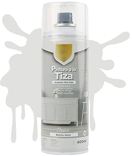 H HANSEL HOME Pintura Spray a la Tiza Color Pastel Acabado Ultra Mate - Blanco Nieve 400ml