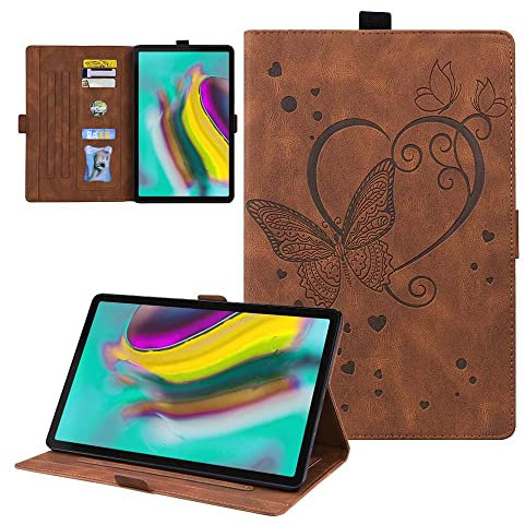 CASAFUNY Hülle für Samsung Galaxy Tab S5e (T720/T725/T727) 10.5 Zoll 2019, Multi-Winkel Betrachtung Folio Stand Schutzhülle, Smart Case mit Auto Schlaf/Aufwach für Galaxy Tab S5e Tablette, Braun