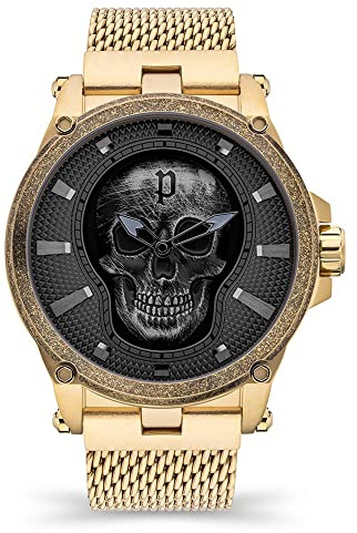 Police Watches Vertex Herren Uhr analog Quarzwerk mit Edelstahl Armband PEWJG2108503