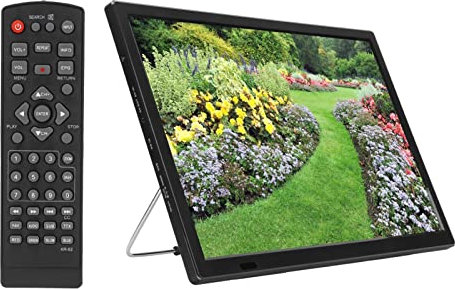 TV LED digitale portatile da 16, TV portatile TFT HD 1080P, TV digitale ricaricabile con HDMI, USB, ingresso/uscita AV, slot per schede di memoria, radio FM, telecomando, sintonizzatore digitale