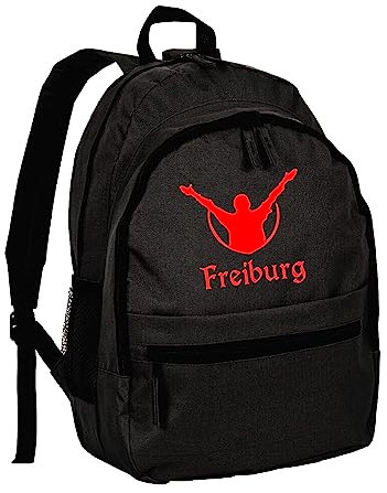 Tipolitografia Ghisleri Freiburger Fan-Rucksack mit Reißverschlusstaschen und Deutschland-Fußball-Fan-Schultergurten - Sonderanfertigung