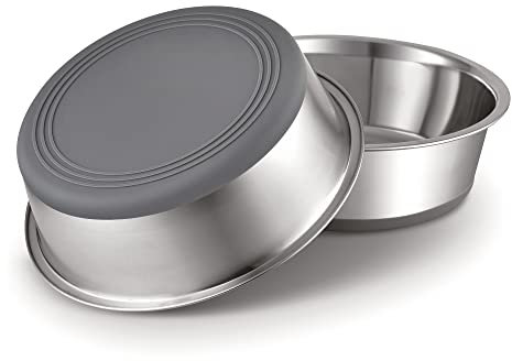 PEGGY11 Hundeschalen aus Edelstahl aus Metall| Rutschfestes Silikonkautschuk-Bodendesign| 2700ML, 2 Stücke