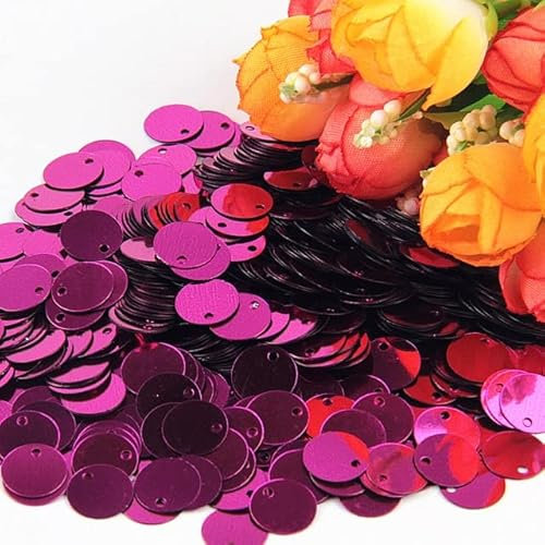 AIYU Pailletten-Pailletten, 10 mm, 15 mm, 20 mm, 25 mm, groß, flach, rund, Loch, lose Pailletten für Carfs, Kinder, Tanz, DIY-Dekoration, 10 g