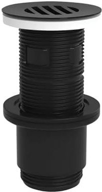 Valentin - Bonde lavabo Universelle à Grille Noire, avec ou sans trop Plein, 100 mm recoupable - VALBO12160000500