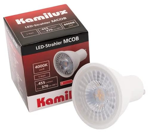 Kamilux 10er Set 230V / LED Leuchtmittel / 5 Watt = 45 Watt / 455 Lumen/Neutralweiß / 4000K / Sockel GU10