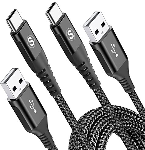 USB C Kabel 3.1A [2Stück 2m] Schnellladung,AviBrex Ladekabel i Phone15 16 Pro Max Plus,Type C Kabel für Samsung Galaxy S25 S24 S23 S22 S21 S20 S10 S9,Note10/9,M31 M30s M20,A20e A71 A52 A51 A50 A40,Mi9