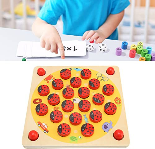 Marienkäfer-Memory-Spiel, Marienkäfer-Spielbrett, Kognitive Entwicklung, Senioren, Demenz, Gedächtnis, Matching-Aktivitäten, Lindenholz, Glatte Oberflächen, Abgerundete Kanten