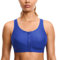 SYROKAN Damen Sport BH Starker Halt - Vorderverschluss Ohne Bügel Und Einlagen für Nach Brust OP Fitness Lauf Yoga Wellen Blau 85G