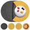 Myir JUN Tovagliette Americane e Sottobicchieri Set di 4, Tovagliette Rotonde 36 cm Tovagliette Colazione Plastica in Pelle Tovaglietta Americana Impermeabile Lavabili (Grigio Giallo, Set di 4)