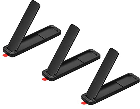 sourcing map Ultra-Thin Phone Stands, 3Pack Horizontal & Vertical Desk Stand, Stick on Portable Phone Stand for Most Smartphones, Phone Cases, Tablets, Black