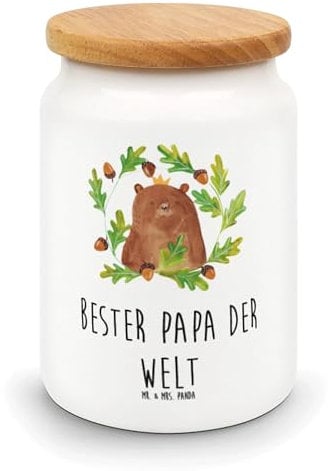 Mr. & Mrs. Panda Vorratsdose Bär König - Geschenk, Schüttdosen, Keksdose, Frischhaltedose, Teddy, Papa, Dad, Papa Bär, Vorratsdosen, Vorratsbehälter,