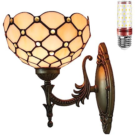 Uziqueif Wandleuchte Innen, Tiffany Wandlampe, Lampenschirm aus Glas, für Wohnzimmer Schlafzimmer Korridor Nachtlicht, Tiffany