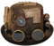 Harilla Steampunk-Hut, magischer Hut, Unisex, Gothic-Kopfbedeckung mit Brille, dekorativer Bowler-Hut, Jazz-Hut für Club, Punk, Cosplay, Halloween, Urlaub,