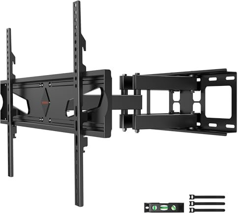 TV Wandhalterung WHYFONE Fernseher Wandhalterung Schwenkbar Neigbar TV Halterung Vollbewegung für 37-75 Zoll Flach & Curved LCD LED Fernseher bis zu 50kg Max. VESA 600x400mm