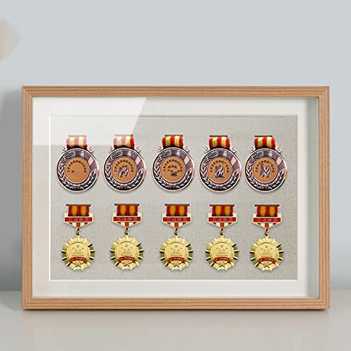 Cornice Espositiva per Medaglie In Legno Massello, Vetrina Espositiva per Collezionismo, Colore Multiplo, 30x42cm, Durevole, Regalo Agli Amici Che Hanno Vinto Medaglie Nelle Competizioni ( Color : A ,