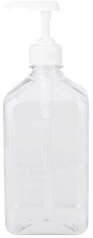 Glomora 1600ml Press Pump Bottle, Condiment Dispenser, Large Sauce Bottle, Square Plastic Seasoning Bottle, Refillable Lotion Dispenser Empty Syrup Ketchup Sauces Condiment Container for Home Kitchen