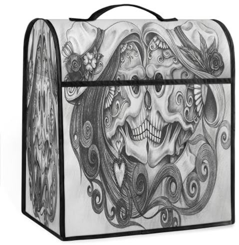 Totenköpfe, moderne Dekor, Standmixer-Abdeckung, langlebige Küchengeräte, Staubschutzhüllen, Kaffeemaschine, Abdeckung mit Taschen und Griff oben