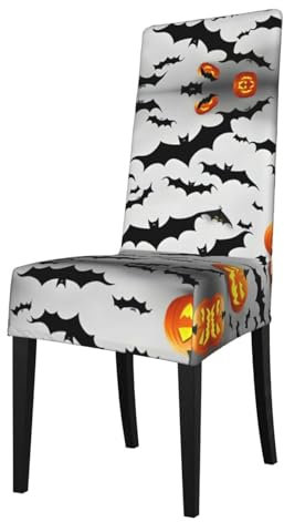 EdWal Stuhlhussen Halloween Fliegender Fledermäuse Druck Stuhlhussen Esszimmer Wasserdicht Stretch Esszimmerstuhlhussen für Esszimmer Küche