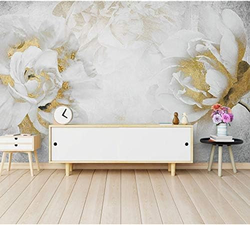 XLMING Wallpaper Golden Rose Wallpaper 3D Mural Wallpaper Wall Paper 3D Wallpaper Paste Living Room The Home Restaurant Wall for Bedroom Mural-150cm×105cm