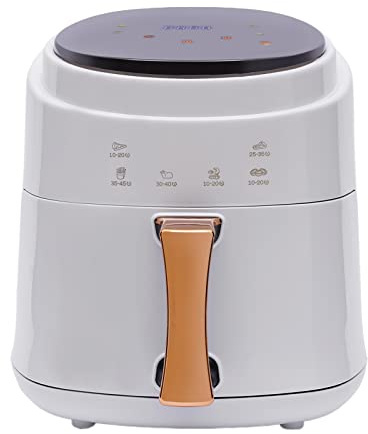 Heißluftfritteuse 8L, 1400W Ölfreie Airfryer mit Digitalem LED Touchscreen und Anpassen von Funktionen 60-200 °C Heissluft Fritteusen Voreingestelltes Timing (weiß)