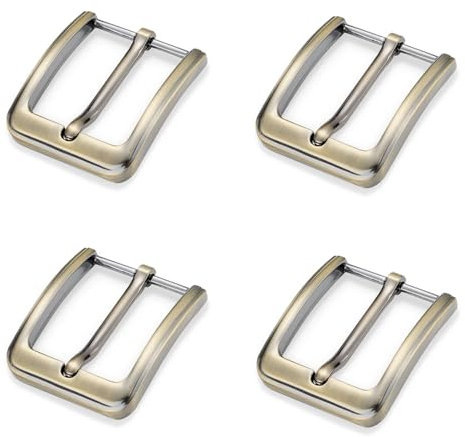 Sewokon 4 Stück Gürtelschnalle Herren, gürtelschnalle 40mm edelstahl, gürtelschnallen für herren, gürtelschnallen, belt buckle, Einzackige Quadratische Ersatzschnalle aus Zinklegierung(Bronze)