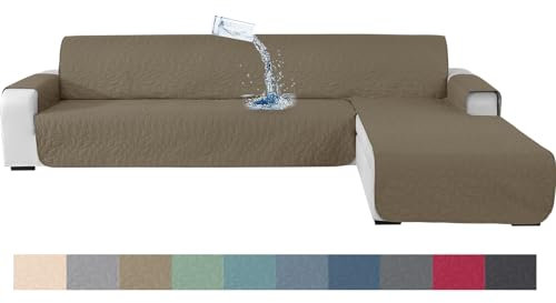 Ystyle Housse De Canapé d'angle 2 Places, Protection Canapé d'angle avec Accoudoirs, Housse Canape d'angle Impermeable Antidérapant, Couvre Canapé d'angle Chat Chien (210cm, Café Clair)