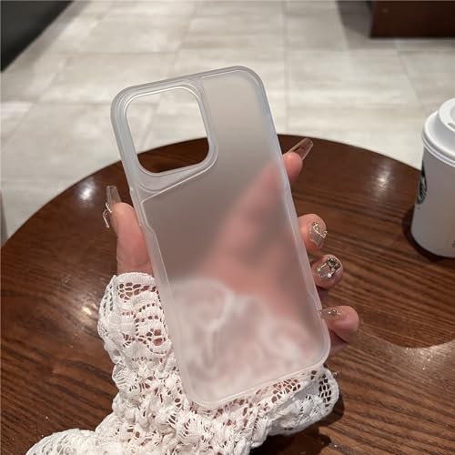 IMEIKONST Case Compatible with iPhone 15 Pro, Matte Frosted Translucent Shell Camera Protection Slim Fits Military Anti-Fingerprint Shockproof Cover for iPhone 15 Pro. Clear DFM